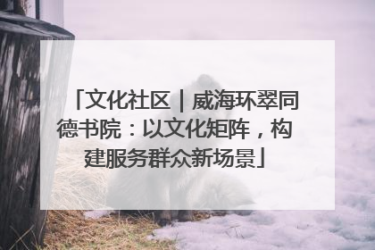 文化社区｜威海环翠同德书院：以文化矩阵，构建服务群众新场景