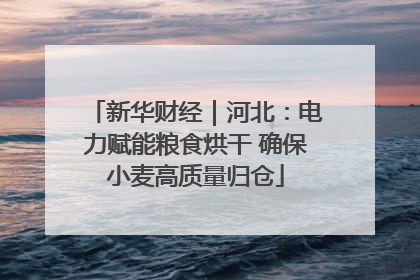 新华财经｜河北：电力赋能粮食烘干 确保小麦高质量归仓