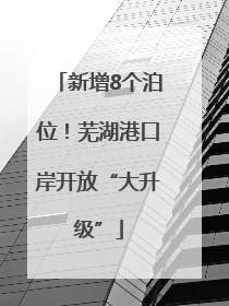 新增8个泊位！芜湖港口岸开放“大升级”