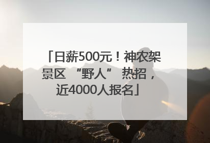 日薪500元！神农架景区 “野人” 热招，近4000人报名