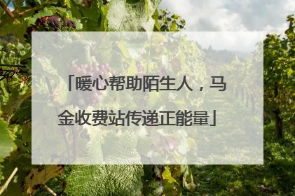 暖心帮助陌生人，马金收费站传递正能量