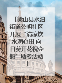梁山县水泊街道公明社区开展“清凉饮水润心田 向日葵开花祝夺魁”助考活动