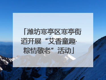 潍坊寒亭区寒亭街道开展“艾香童趣·粽情敬老”活动