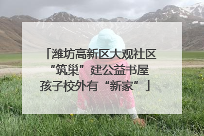 潍坊高新区大观社区“筑巢”建公益书屋 孩子校外有“新家”