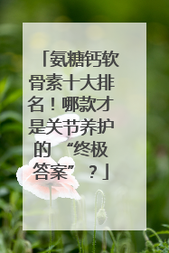 氨糖钙软骨素十大排名！哪款才是关节养护的 “终极答案”？