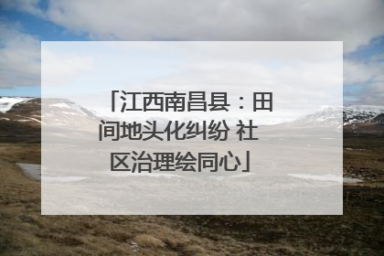 江西南昌县：田间地头化纠纷 社区治理绘同心