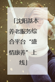 沈阳基本养老服务综合平台“盛情康养”上线