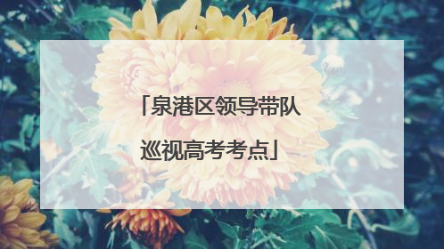 泉港区领导带队巡视高考考点