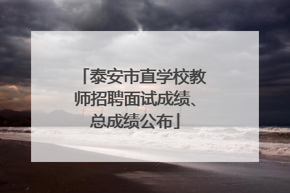 泰安市直学校教师招聘面试成绩、总成绩公布