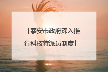 泰安市政府深入推行科技特派员制度