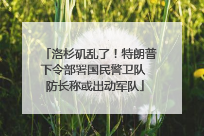 洛杉矶乱了！特朗普下令部署国民警卫队 防长称或出动军队