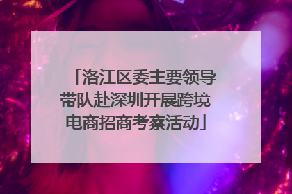 洛江区委主要领导带队赴深圳开展跨境电商招商考察活动
