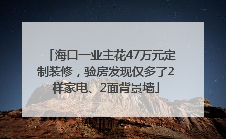 海口一业主花47万元定制装修，验房发现仅多了2样家电、2面背景墙