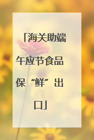 海关助端午应节食品保“鲜”出口