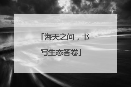 海天之间，书写生态答卷