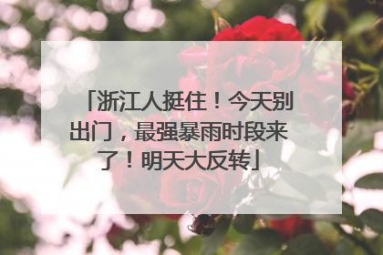 浙江人挺住！今天别出门，最强暴雨时段来了！明天大反转