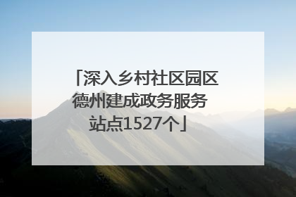 深入乡村社区园区 德州建成政务服务站点1527个