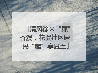 清风徐来“廉”香漫，花堤社区居民“趣”享夏至