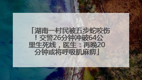 湖南一村民被五步蛇咬伤！交警26分钟冲破64公里生死线，医生：再晚20分钟或将呼吸肌麻痹
