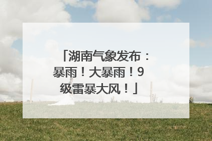 湖南气象发布：暴雨！大暴雨！9级雷暴大风！