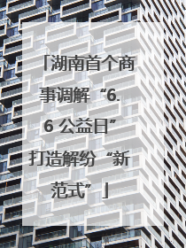 湖南首个商事调解“6.6 公益日”打造解纷“新范式”