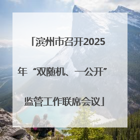 滨州市召开2025年“双随机、一公开” 监管工作联席会议