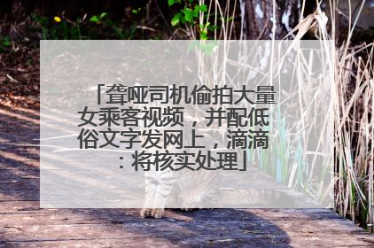 聋哑司机偷拍大量女乘客视频，并配低俗文字发网上，滴滴：将核实处理