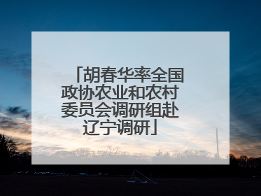胡春华率全国政协农业和农村委员会调研组赴辽宁调研