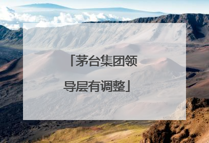 茅台集团领导层有调整