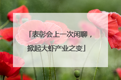 表彰会上一次闲聊，掀起大虾产业之变