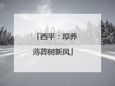 西平：厚养薄葬树新风