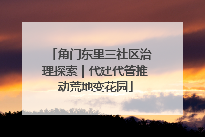 角门东里三社区治理探索｜代建代管推动荒地变花园