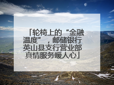 轮椅上的“金融温度”，邮储银行英山县支行营业部真情服务暖人心