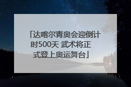 达喀尔青奥会迎倒计时500天 武术将正式登上奥运舞台
