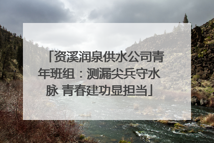 资溪润泉供水公司青年班组：测漏尖兵守水脉 青春建功显担当