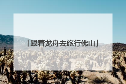 跟着龙舟去旅行佛山
