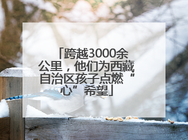 跨越3000余公里，他们为西藏自治区孩子点燃“心”希望