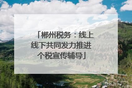 郴州税务：线上线下共同发力推进个税宣传辅导