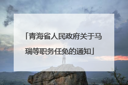 青海省人民政府关于马瑞等职务任免的通知