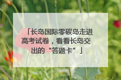 长岛国际零碳岛走进高考试卷，看看长岛交出的“答题卡”
