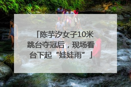 陈芋汐女子10米跳台夺冠后，现场看台下起“娃娃雨”