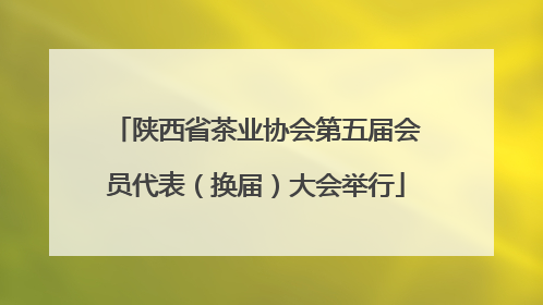 陕西省茶业协会第五届会员代表（换届）大会举行