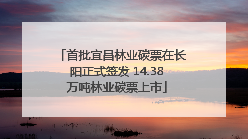 首批宜昌林业碳票在长阳正式签发 14.38万吨林业碳票上市