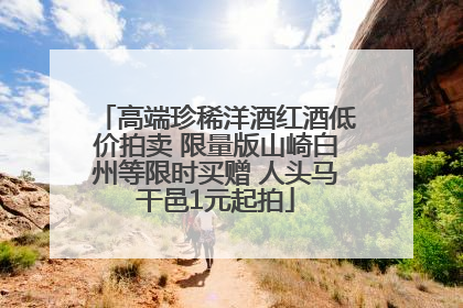 高端珍稀洋酒红酒低价拍卖 限量版山崎白州等限时买赠 人头马干邑1元起拍