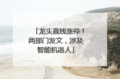 龙头直线涨停！两部门发文，涉及智能机器人