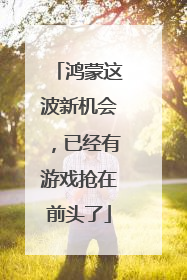 鸿蒙这波新机会，已经有游戏抢在前头了