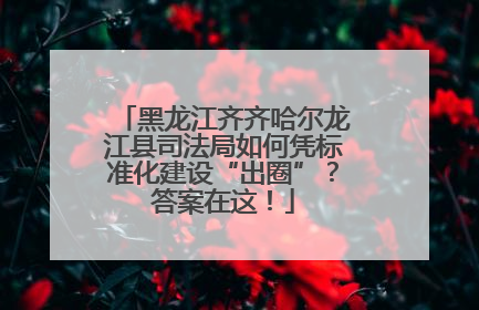 黑龙江齐齐哈尔龙江县司法局如何凭标准化建设“出圈”？答案在这！