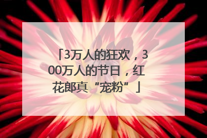 3万人的狂欢，300万人的节日，红花郎真“宠粉”
