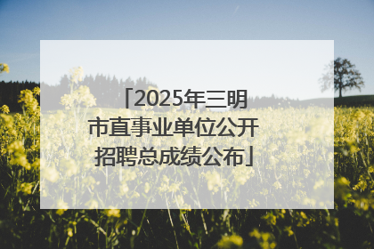 2025年三明市直事业单位公开招聘总成绩公布