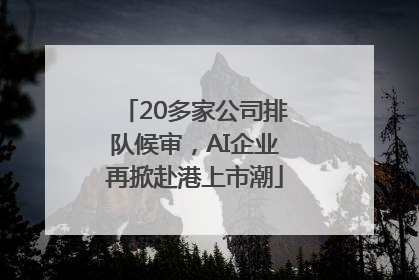 20多家公司排队候审，AI企业再掀赴港上市潮